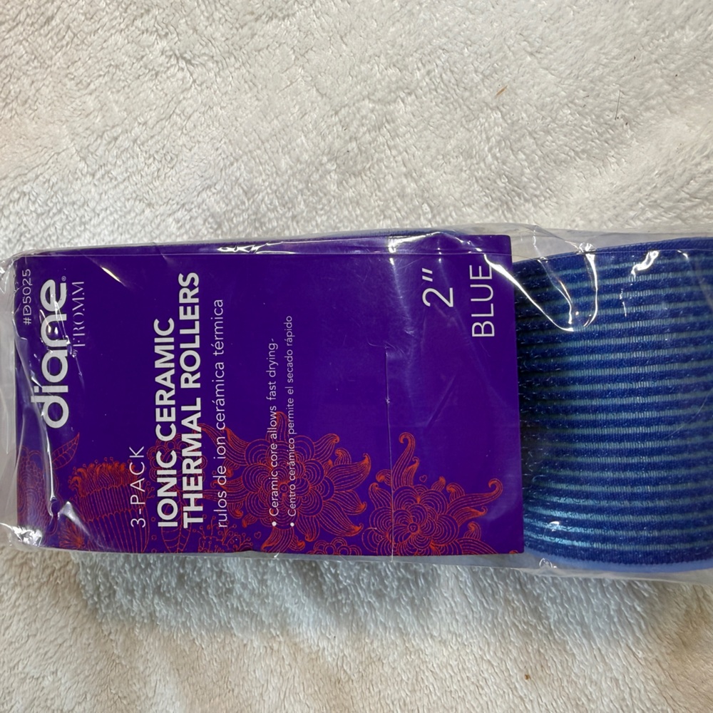 diane by From 2" Blue Ionic Ceramic Thermal Rollers - 3 Pack plus 6